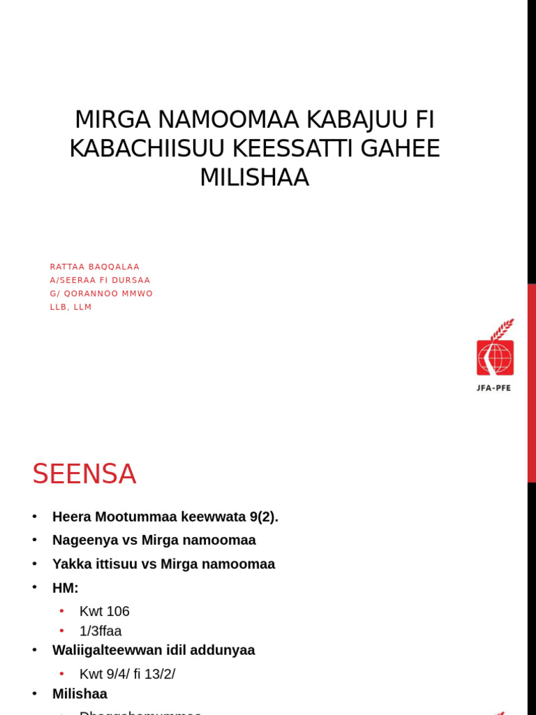 Milishaa Oromiyaan: Mirgaa fi Dirqama | PDF