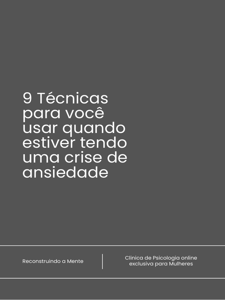 9 Técnicas para Controlar a Ansiedade | PDF | Ansiedade | Pensamento