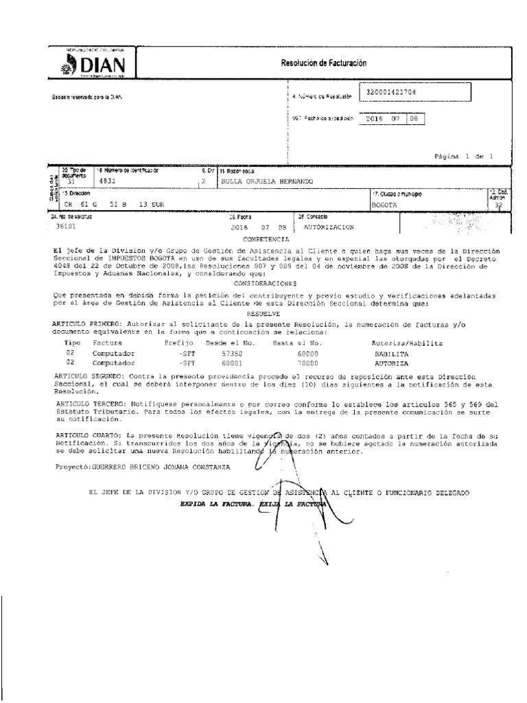 Resolucion Dian | PDF