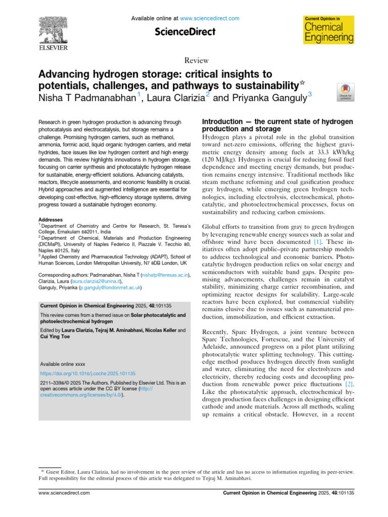 Innovations in Hydrogen Storage Solutions | PDF | Hydrogen | Chemical ...