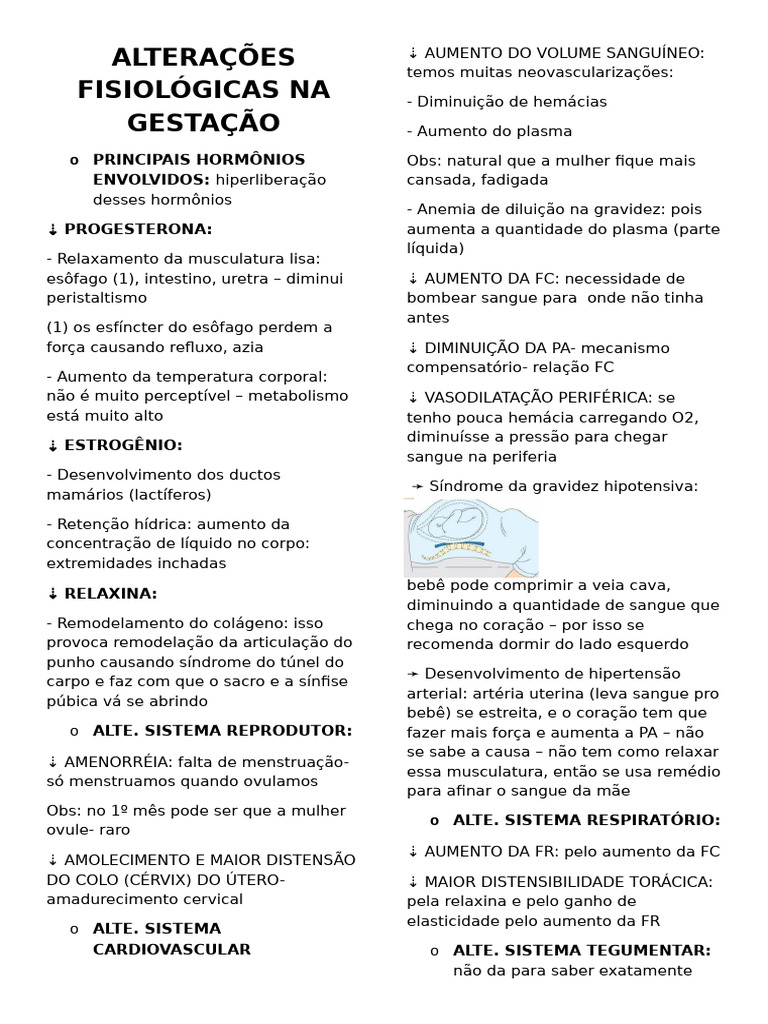 Alterações Fisiológicas na Gestação | PDF | Gravidez | Seio