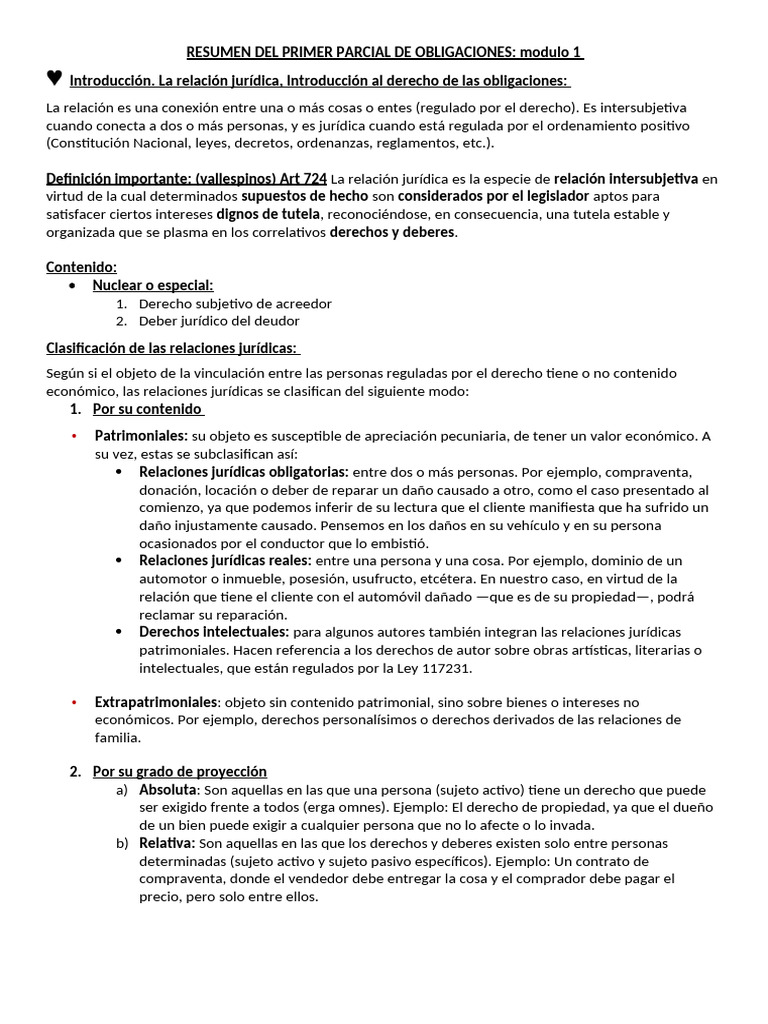 RESUMEN DE OBLIGACIONES MODULO 1 Y 2 | PDF | Los consumidores ...