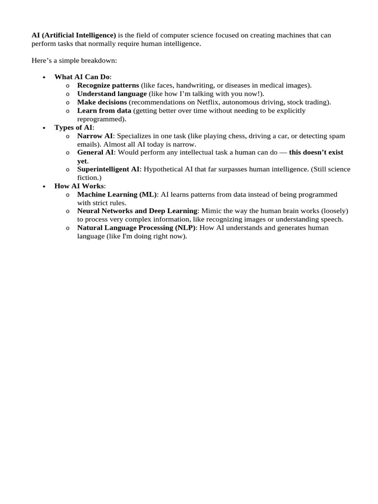 Understanding Artificial Intelligence Basics | PDF