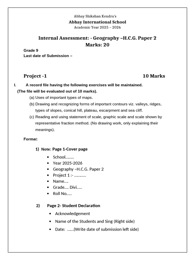 Geography Project on Contours and Maps | PDF | Branches Of Meteorology ...