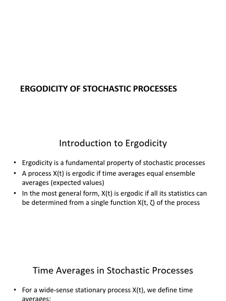 Understanding Ergodicity in Stochastic Processes | PDF ...