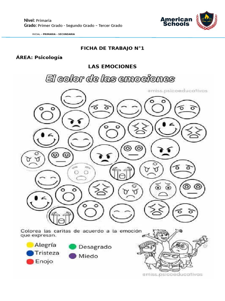 Ficha de Trabajo: Emociones en Primaria | PDF