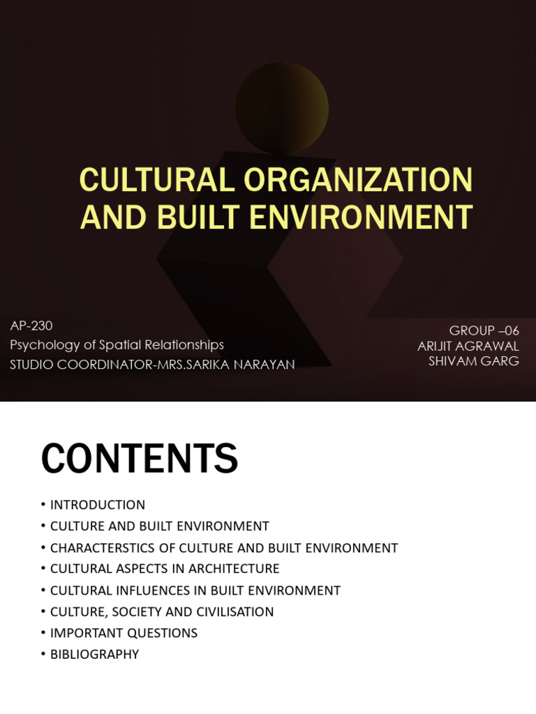 Ap 230 - PSR - 1a - G06 - Cultural Organization and Built Environment ...