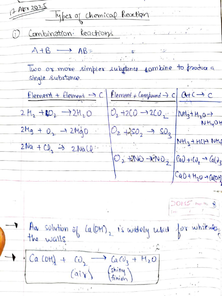Types of RXN 1-2 | PDF