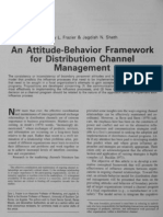 An Attitude-Behavior Framework For Distribution Channel Management