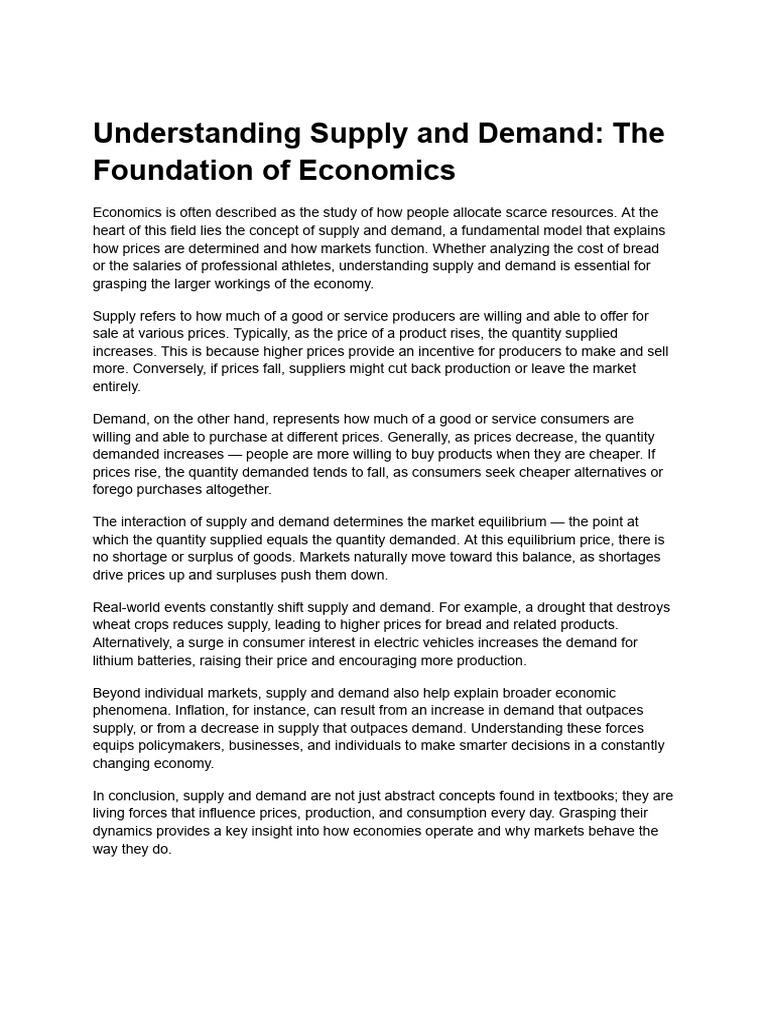 Supply and Demand Explained in Economics | PDF | Supply And Demand | Demand