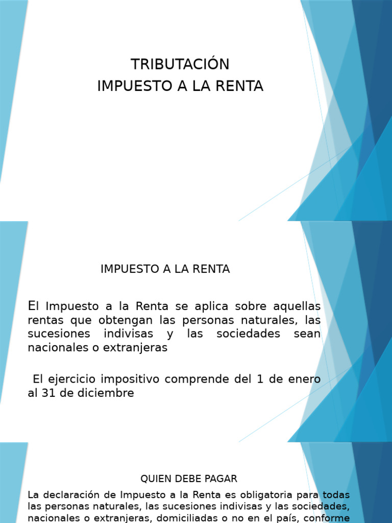 Impuesto A La Renta | PDF | Impuesto sobre la renta | Impuestos