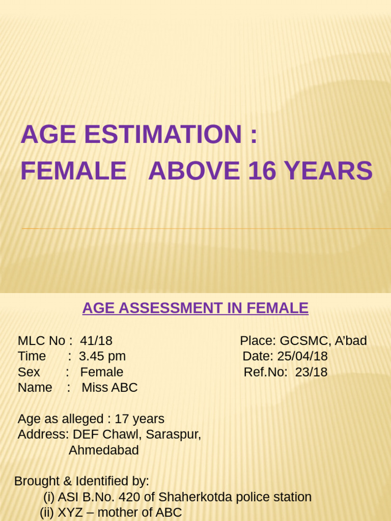 Age Female Above 16 | PDF | Breast | Pelvis
