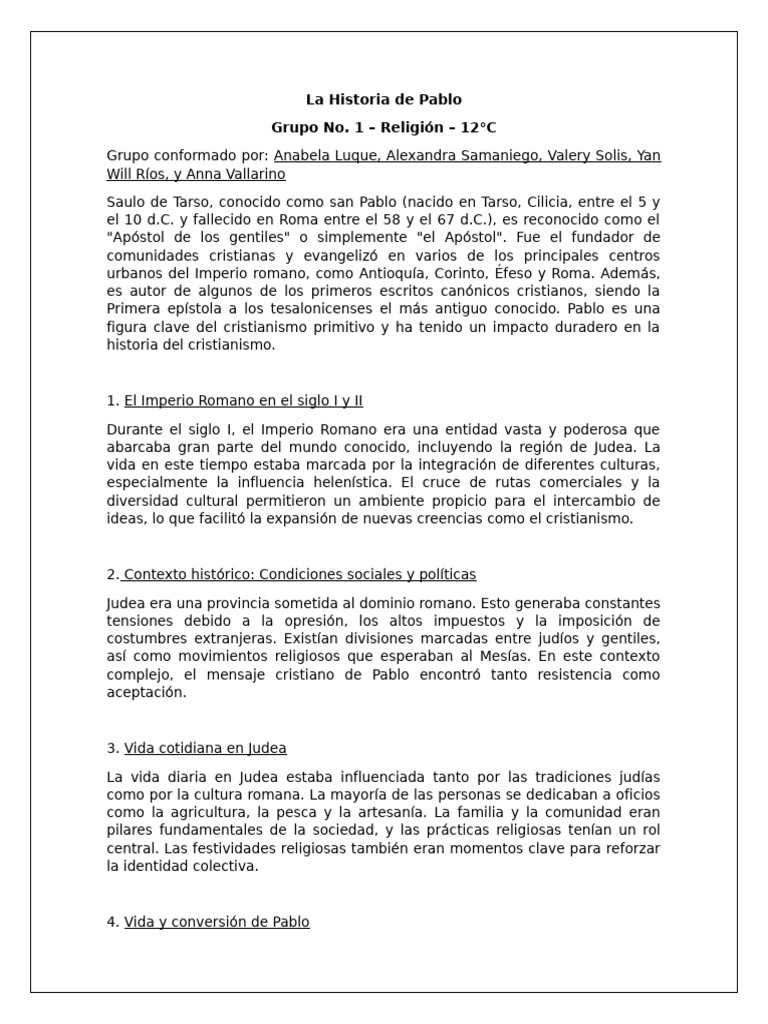 Vida y legado de San Pablo Apóstol | PDF | Pablo el apóstol ...