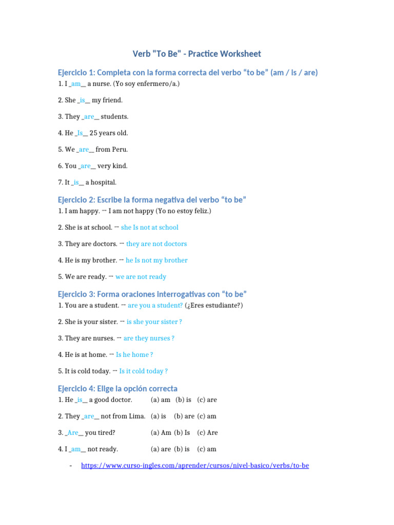 Semana 3 Verb To Be Practica | PDF