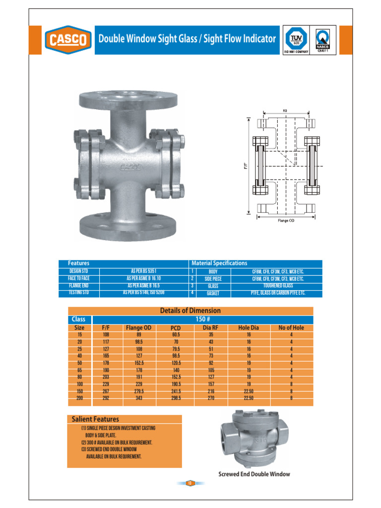 Double-Window-Sight-Glass-Sight-Flow-Indicator | PDF | Materials ...