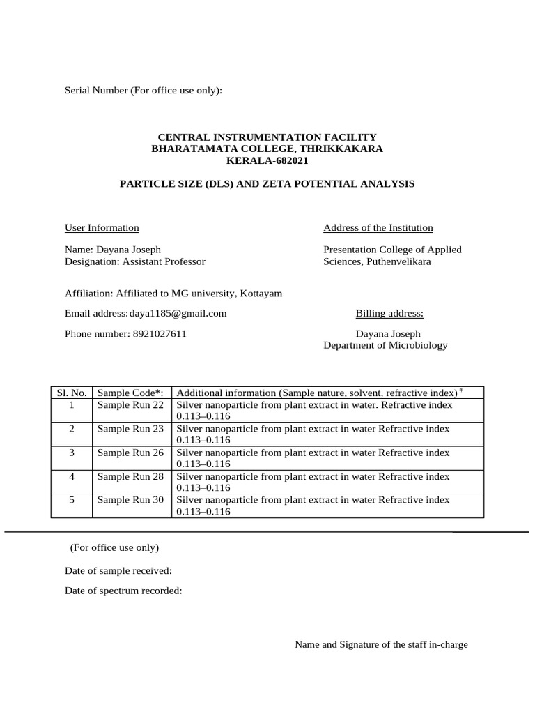 Sample Submission Form - 4 | PDF