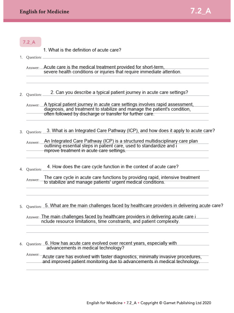 7.2 - A Questions & Answers Exercise | PDF