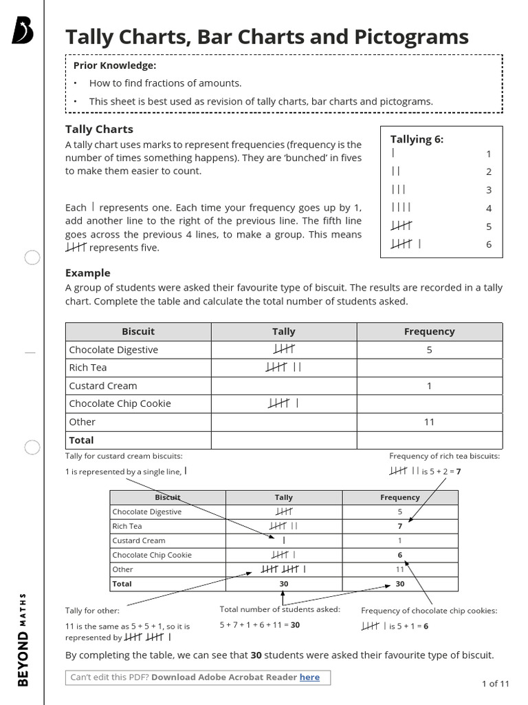 Tally Charts and Bar Graphs Explained | PDF | Biscuit | Pet