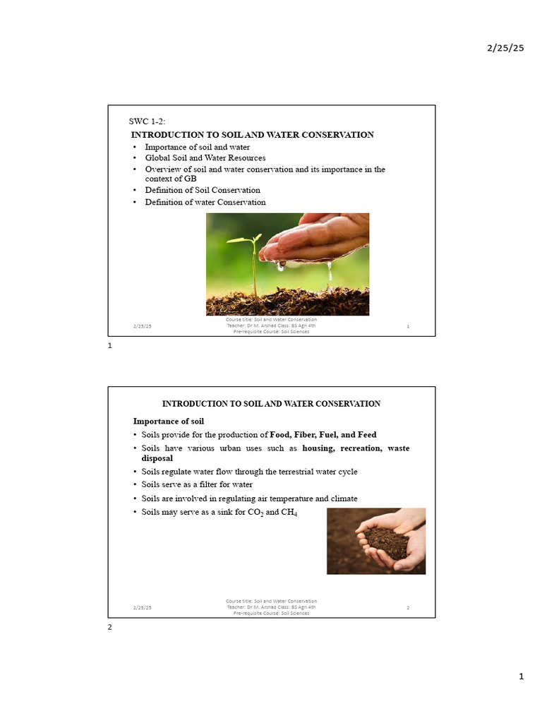 Soil and Water Conservation Overview | PDF | Soil | Water Conservation