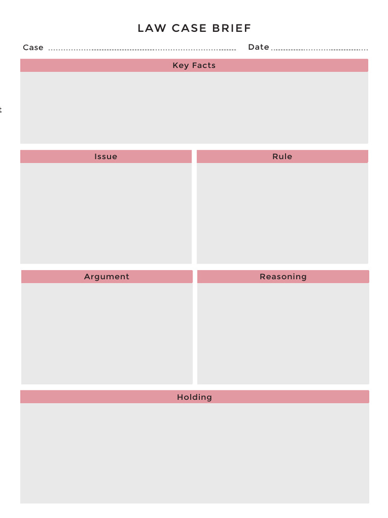 Law Case Brief Template Guide | PDF