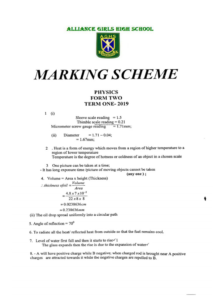 Phy Marking Scheme f2 | PDF