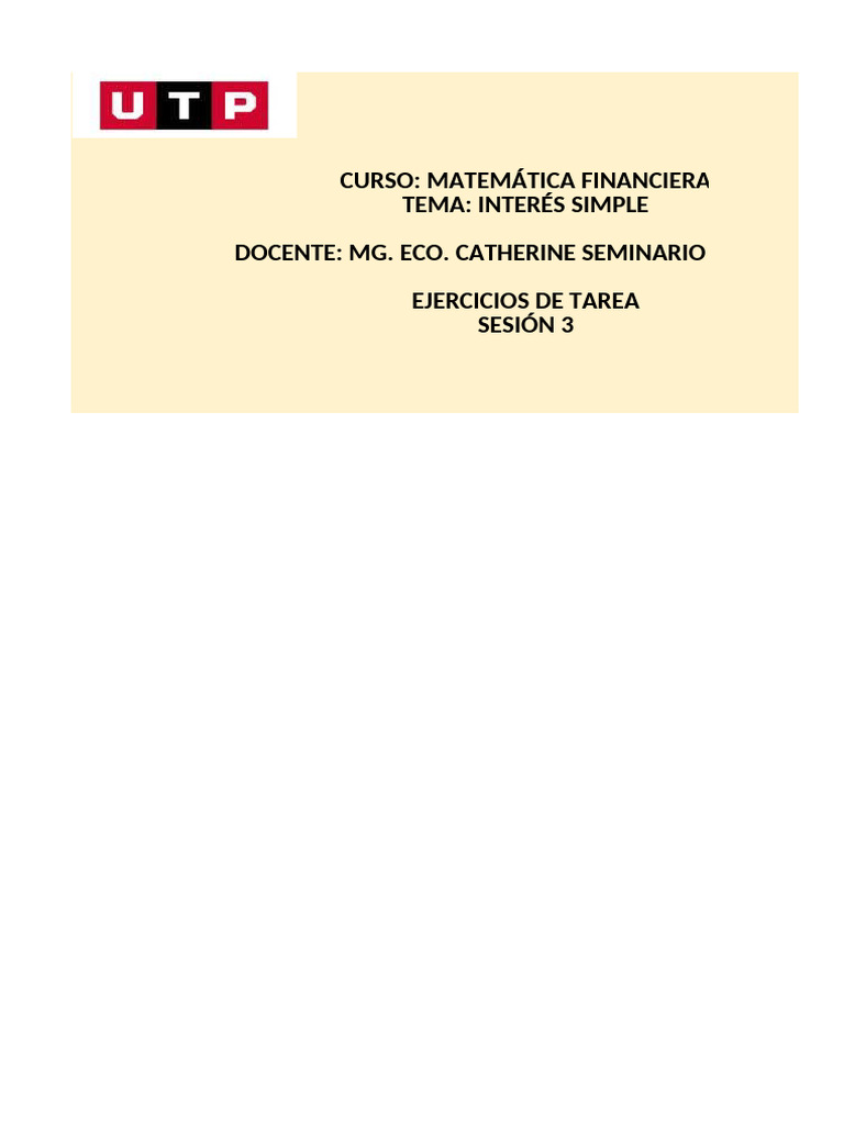 Ejercicios de Interés Simple en Finanzas | PDF | Dinero | Interés