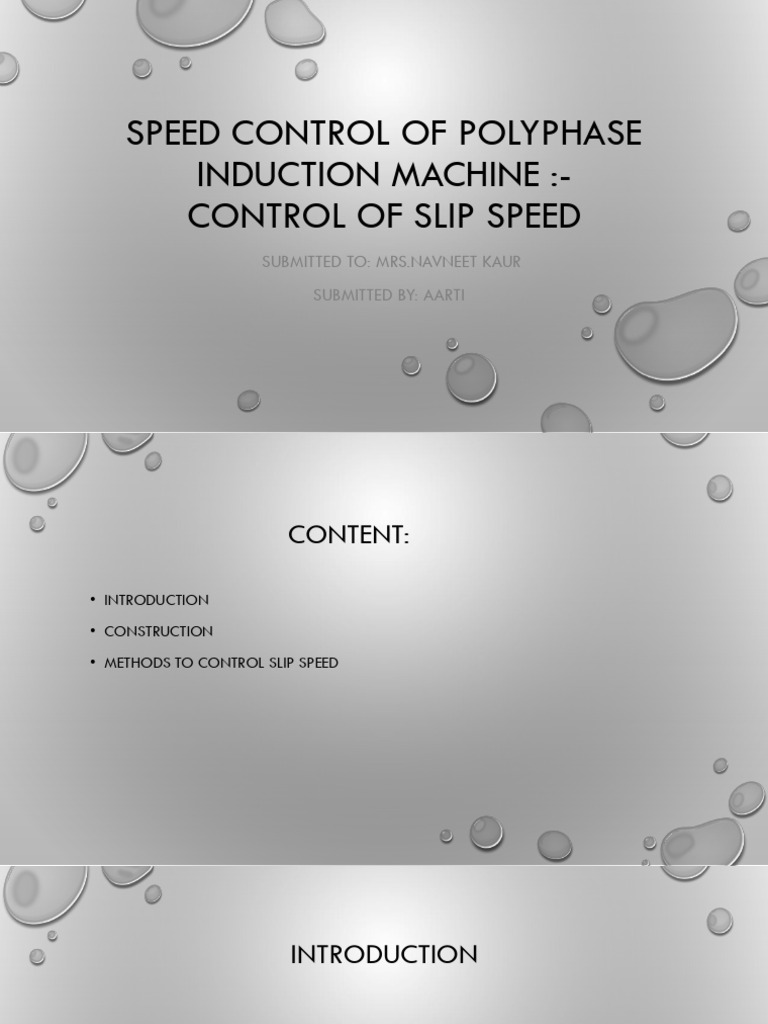 Slip Speed Control in Induction Motors | PDF