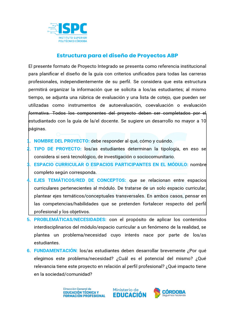 Estructura de Proyectos ABP 2025 | PDF