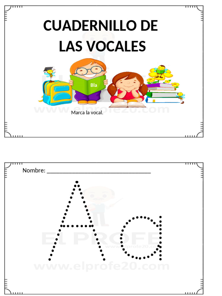 Cuadernillo de Actividades con Vocales | PDF