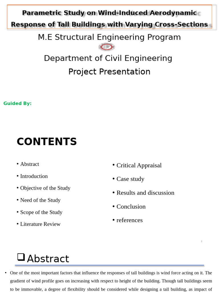 Parametric Study On Wind-Induced Aerodynamic Response of Tall Buildings ...
