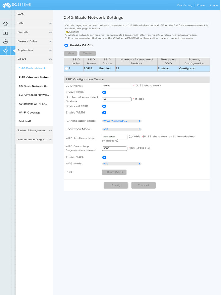2.4GHz Wireless Network Settings Guide | PDF | Wireless Lan | Security
