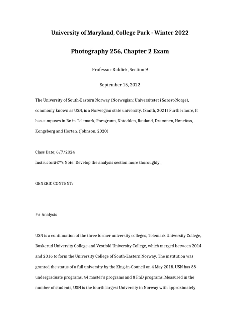 Photography 256 Chapter 2 Exam | PDF