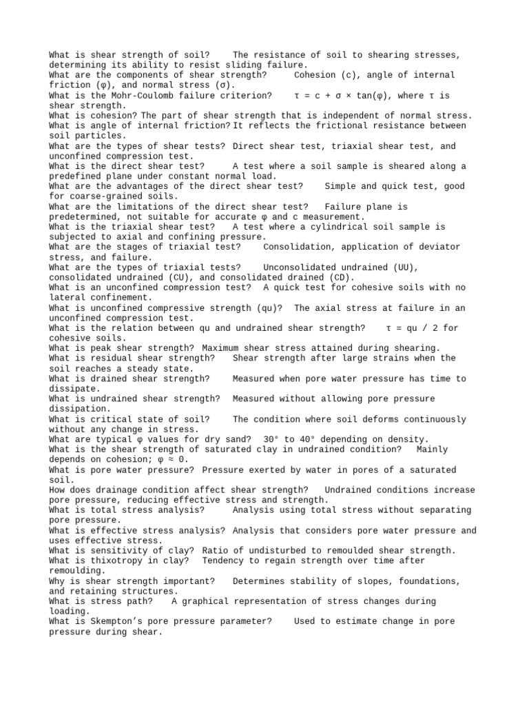 Understanding Soil Shear Strength Basics | PDF | Strength Of Materials ...