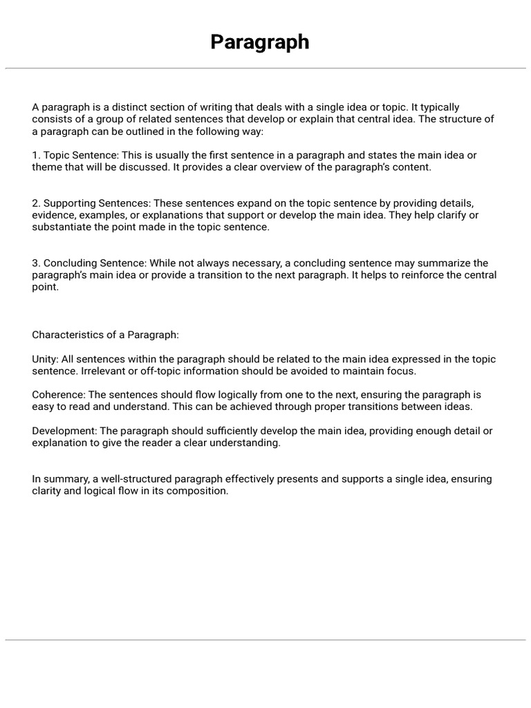 How to Structure a Paragraph Effectively | PDF