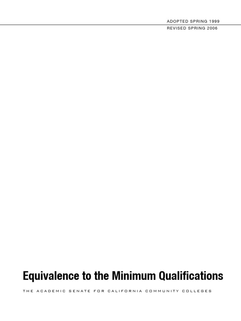 Equivalency Standards for Faculty Qualifications | PDF | Academic ...