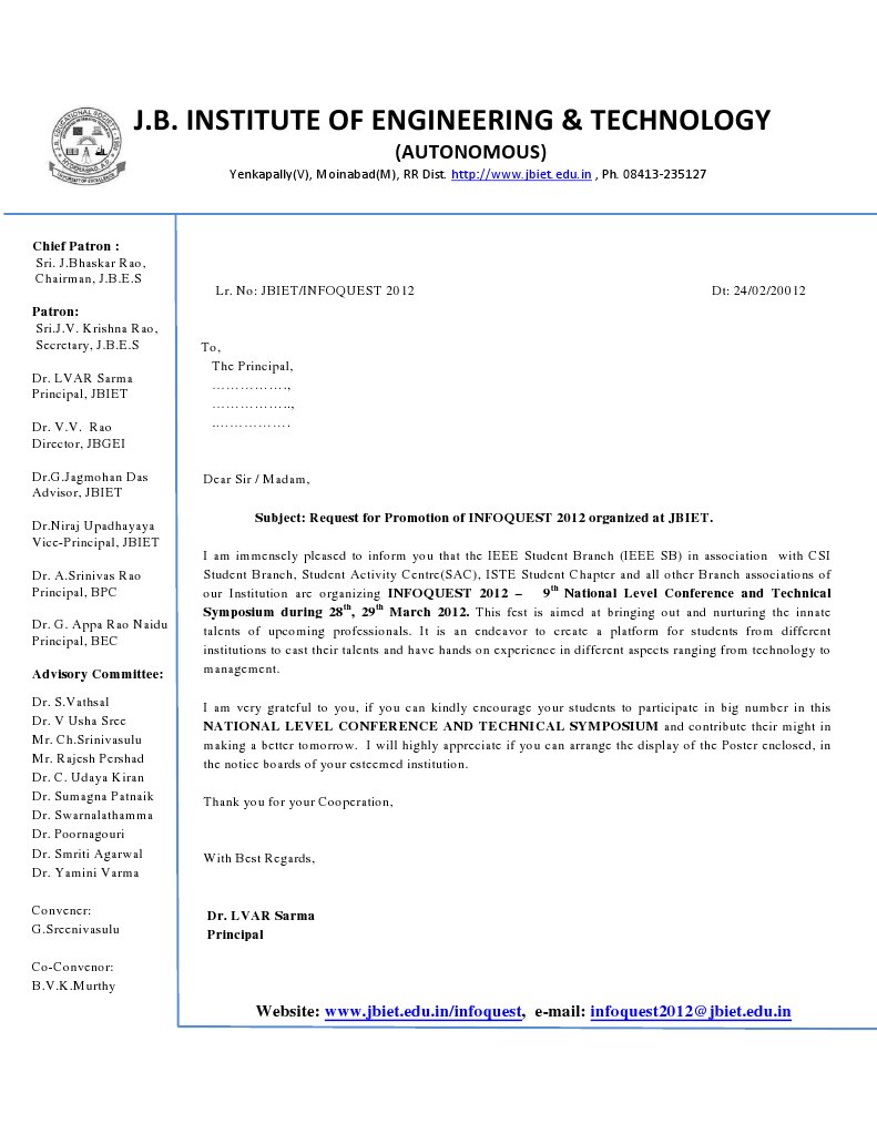 Letter To Principals | PDF