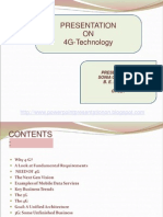 Presentation ON 4G-Technology: Presented By: Sonia Choudhary B. E. Ivth Year I.T Gvset