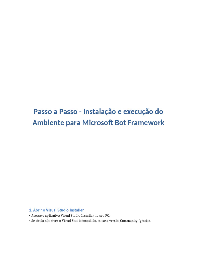 Instalação do Ambiente Bot Framework | PDF | Informática | Programas
