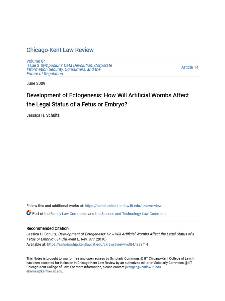 Development of Ectogenesis - How Will Artificial Wombs Affect The | PDF ...