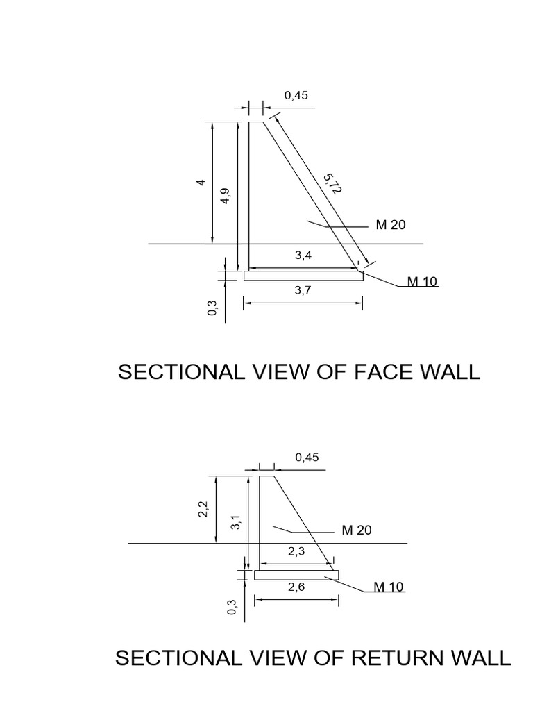 Sectional Views of Face and Return Walls | PDF