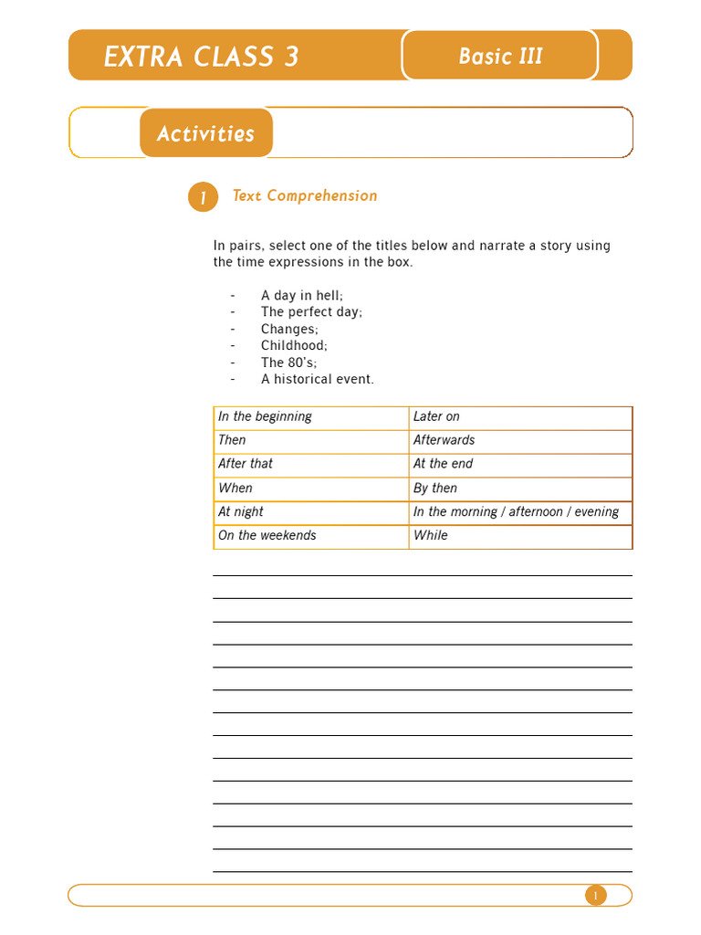 Basic III Extra Class 3 | PDF | Adolescence | Human Sexual Activity