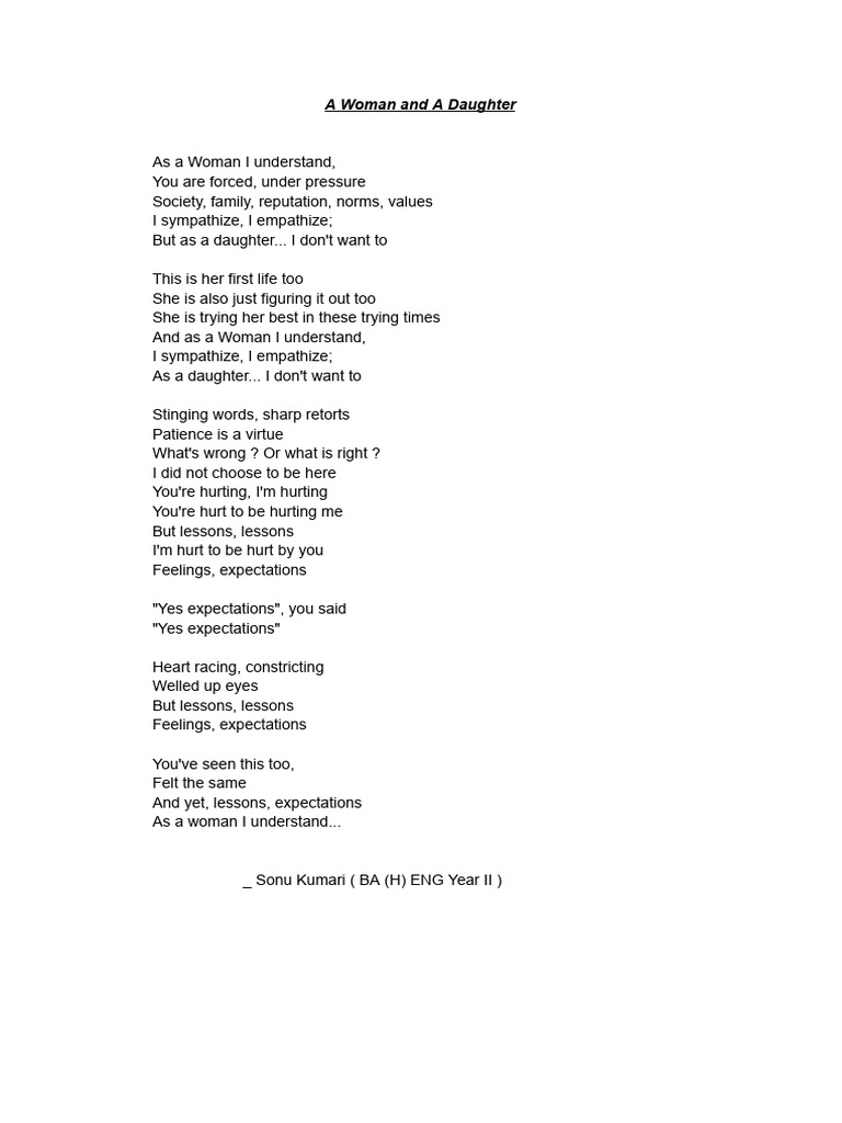 A Woman and A Daughter | PDF