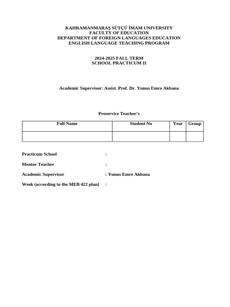 MEB 422 - 2 Reports and Lesson Plan Templates | PDF | Lesson Plan ...