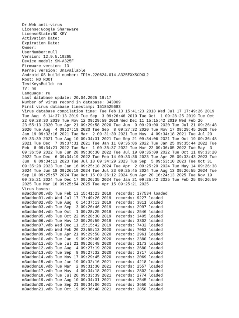 Dr.Web Anti-Virus Crash Report | PDF | Java (Programming Language ...