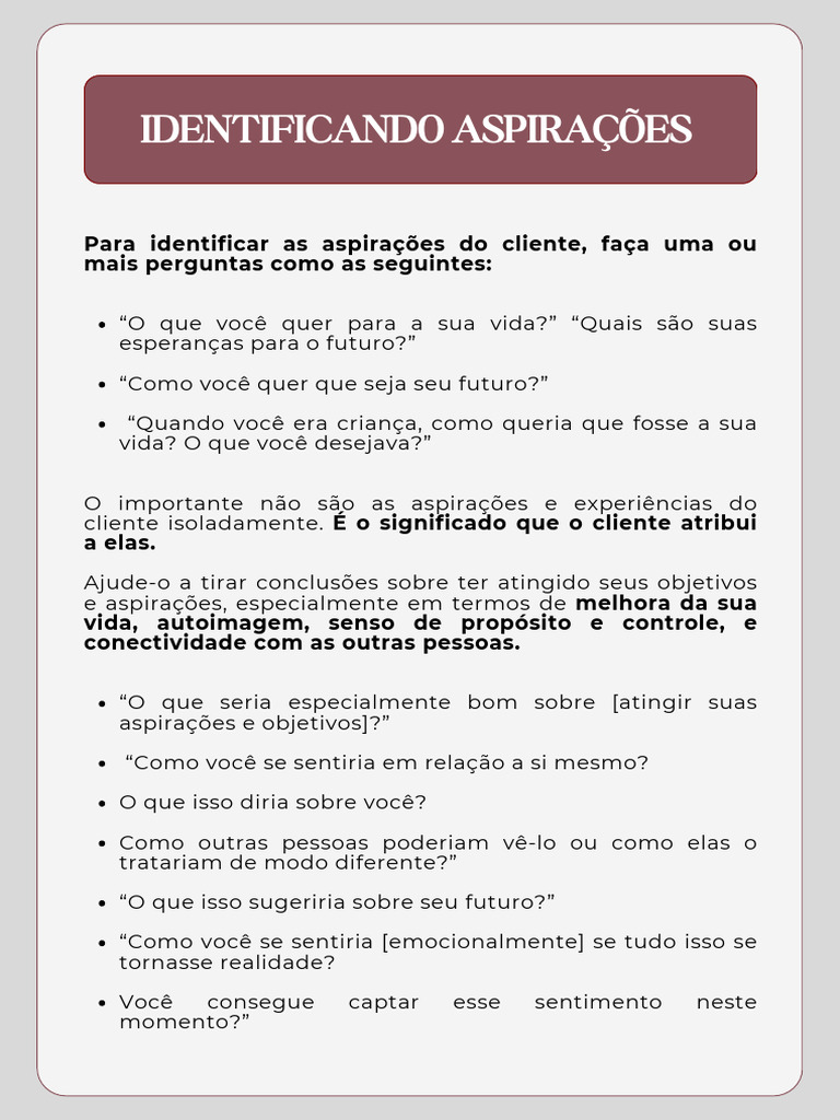 Identificando Aspirações | PDF