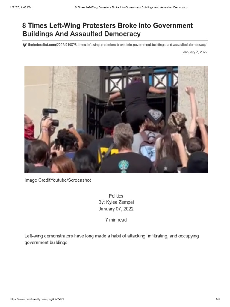 Left-Wing Protests Disrupt Democracy | PDF