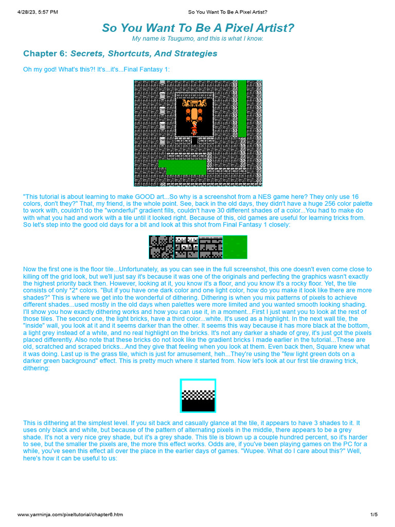 Pixel Art Techniques and Tips | PDF | Grey