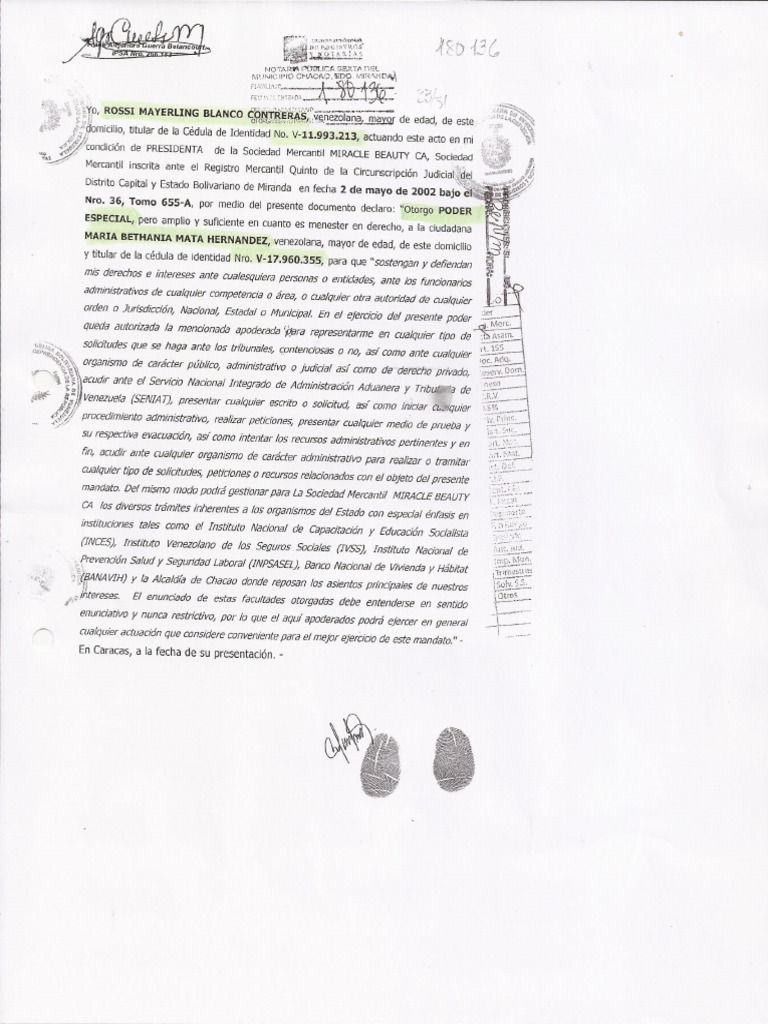 Poder Especial para Miracle Beauty CA | PDF | Gobierno
