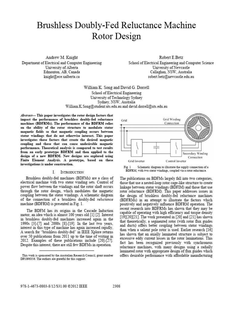 Rotor Design for Brushless Machines | PDF | Electric Motor | Root Mean ...