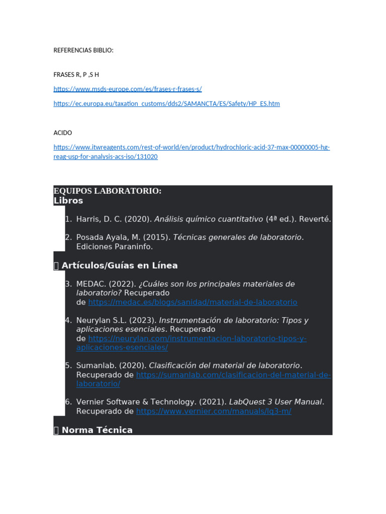 REFERENCIAS BIBLIO (Recuperado Automáticamente) | PDF | Laboratorios